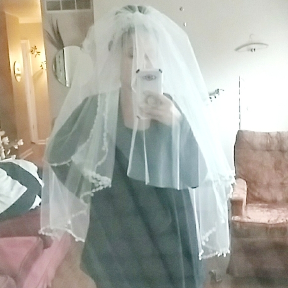 3 Layer wedding Veil Vintage (white) - Picture 6 of 12